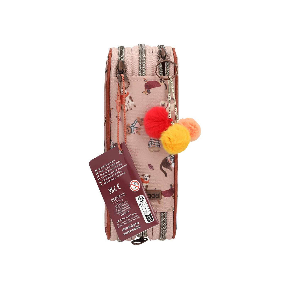 3-FACH FEDERTASCHE FUR-EVER FRIENDS TOPModel rosa 7,5 x 13 x 20 cm - Rosa, Kunststoff (13/20/7.5cm) - Depesche Germany