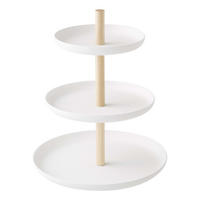 ETAGERE / Servierturm Tosca - 3-stöckig - Weiß, Metall (20/24cm) - Yamazaki