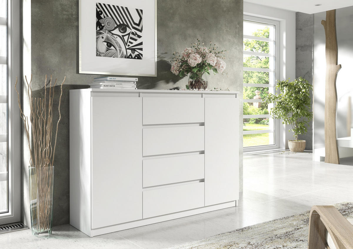 KOMMODE Weiß 120/102/39 - Weiß, Holzwerkstoff (120/102/39cm) - RAUMHIRSCH FURNITURE