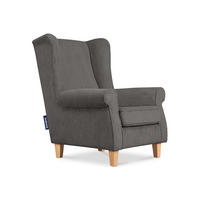 OHRENSESSEL MILES Kord-Bezug Petfriendly, grau - Grau, Holzwerkstoff/Buchenholz (82/105/97cm) - KONSIMO®