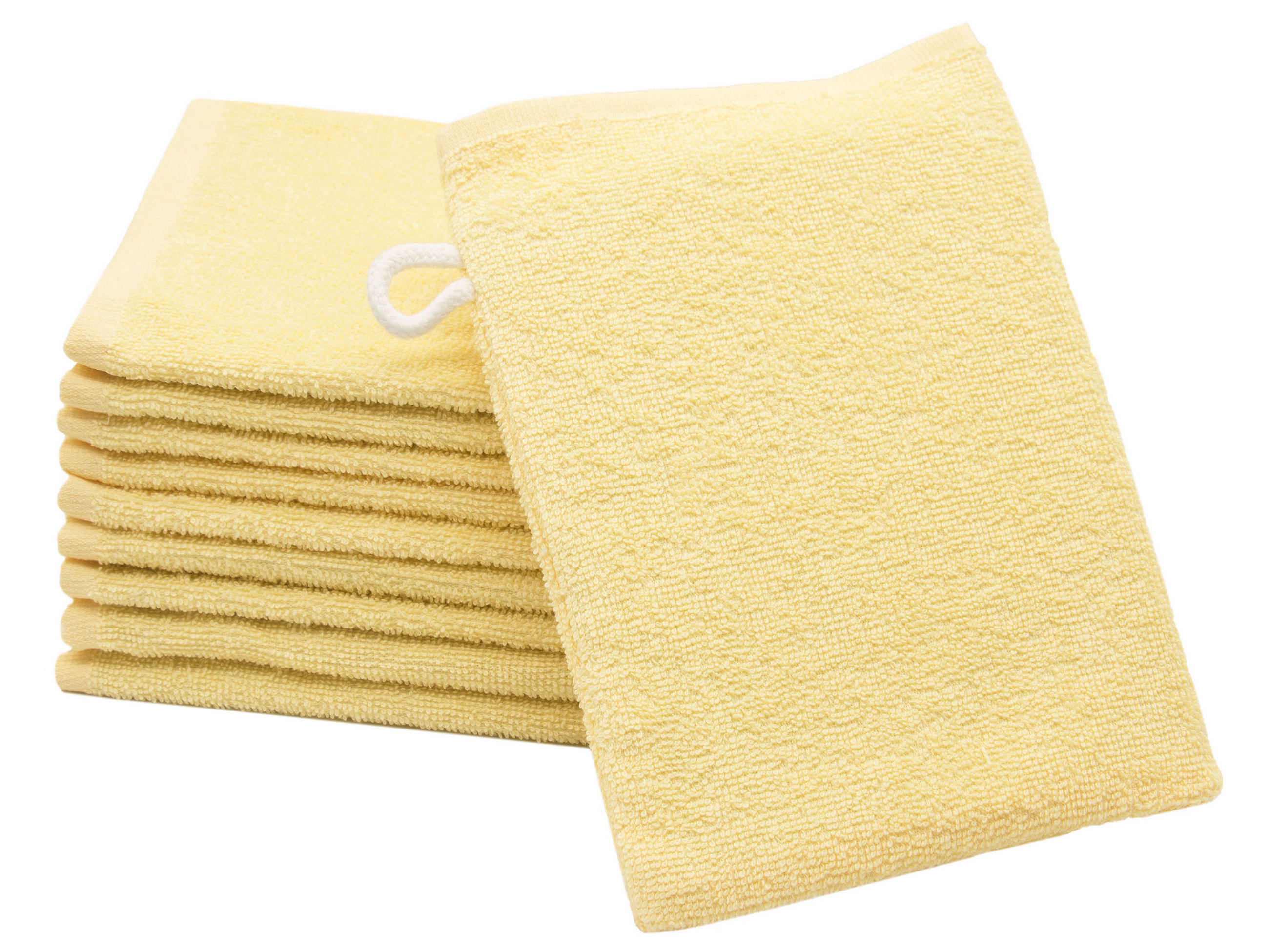 WASCHHANDSCHUH, 10er-Set, 16x21 cm, 100% Baumwolle, Gelb - Gelb, Textil (16/21cm) - Zollner
