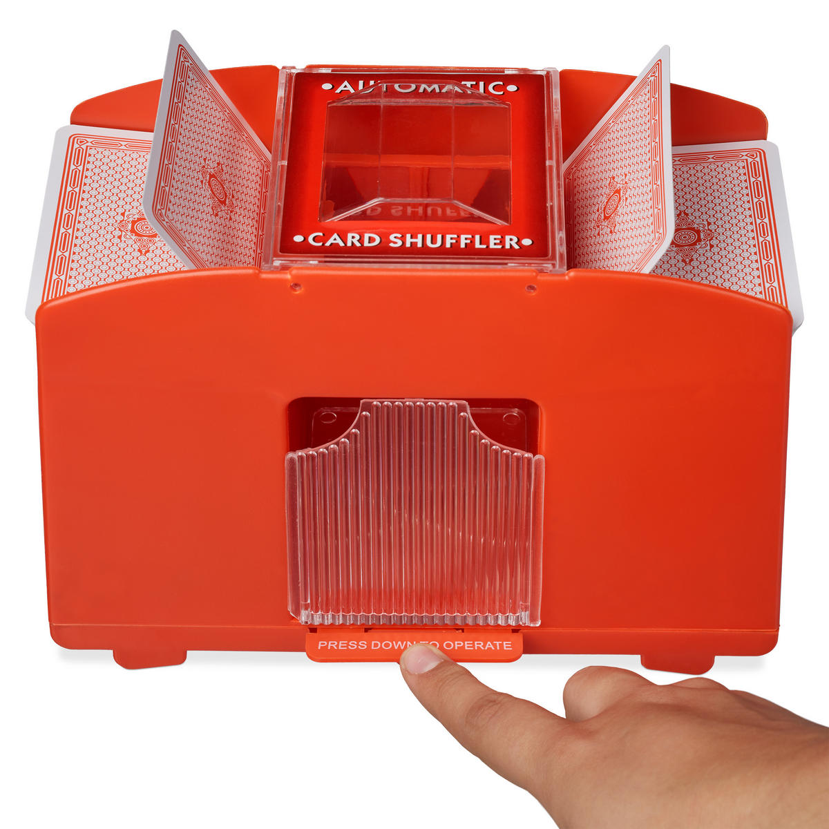 KARTENMISCHMASCHINE - Rot, Kunststoff (20.5/10.5cm) - Relaxdays