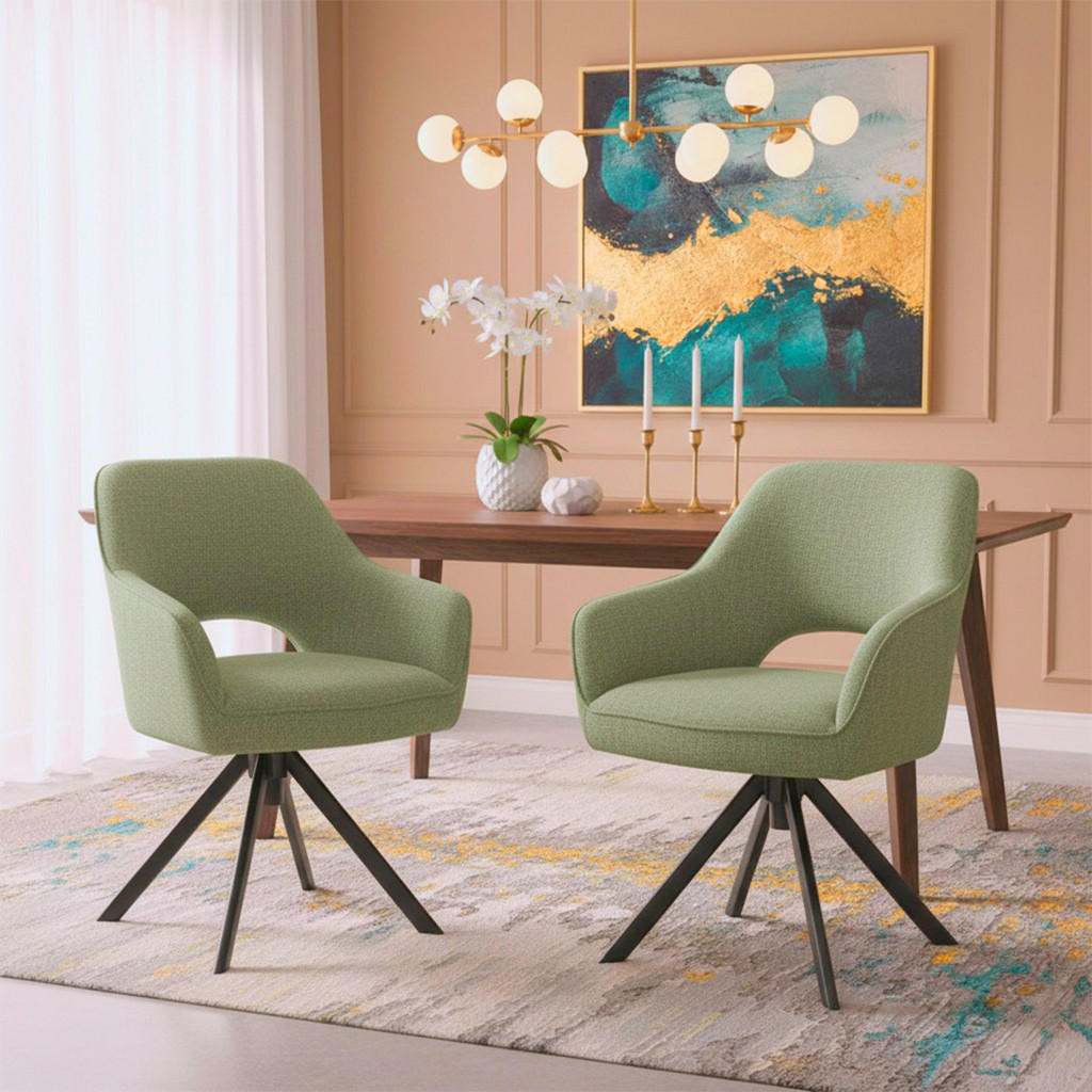 Thumbnail - Dubi Möbel Drehstuhl, Grün, Textil, 60x87x65 cm, Arbeitszimmer, Bürostühle, Drehstühle