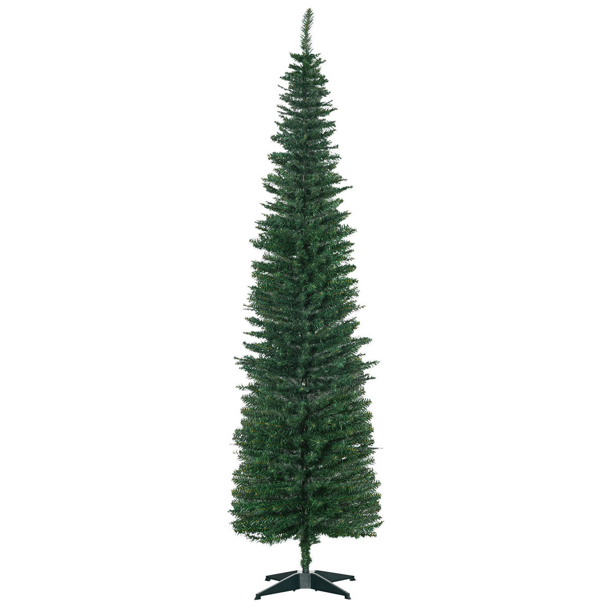 WEIHNACHTSBAUM 499 Spitzen Tannenbaum mit Kunststoffständer Grün - Grün, Kunststoff (210cm) - HOMCOM