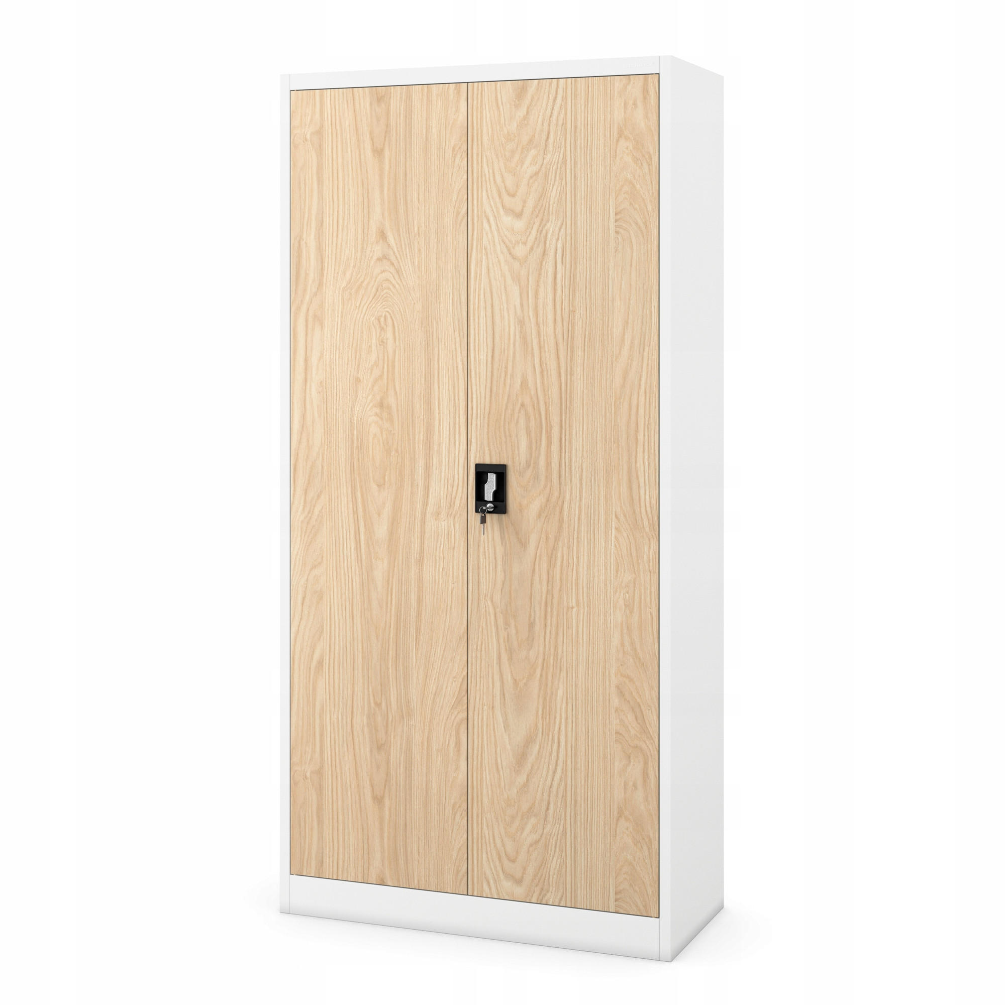 AKTENSCHRANK JAN 185x90x45 cm - Weiß/Braun, Metall (90/185/40cm) - Jan Nowak