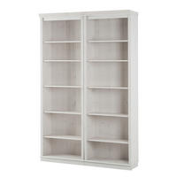 REGALWAND - Kiefer massiv - Typ A - Weiß/Kieferfarben, Holz (148/223/37cm) - home24