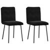ESSZIMMERSTÜHLE 2 Stk. Schwarz Samt 45*54*83cm - Schwarz, Metall (45/83/54cm) - ZMH