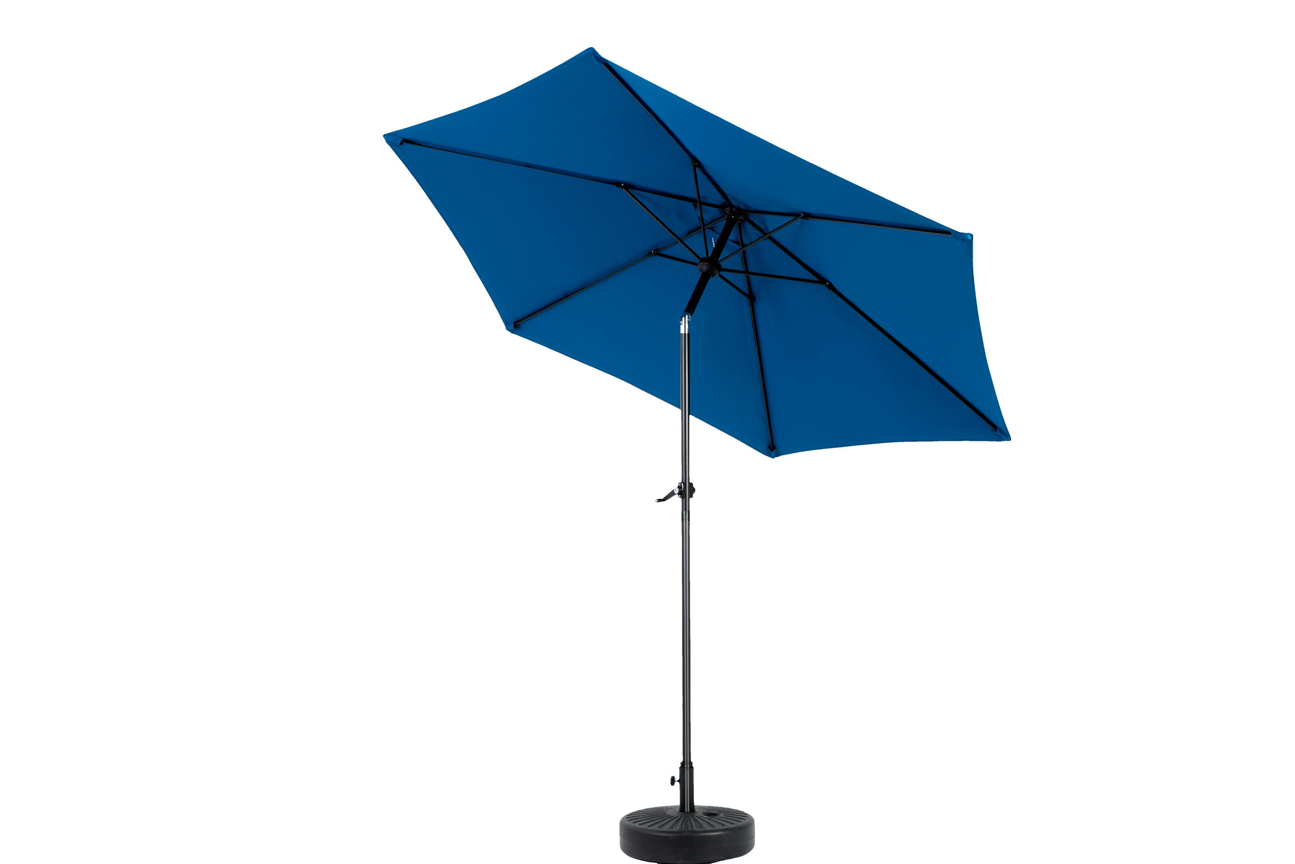 DOPPEL-SONNENSCHIRM aus Polyester 264x264x250 cm in Dunkelblau mit Kurbel & Neigefunktion - Dunkelblau, Metall (264/264cm) - Modfu