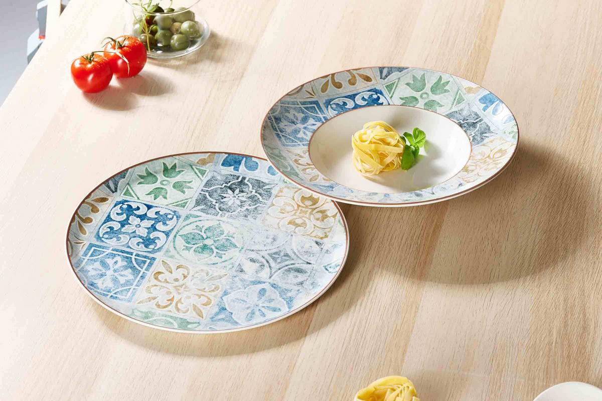 PIZZA & PASTA SET Roma Antica grün 8er Set - Grün, Keramik (1/1/1cm) - Ritzenhoff Breker