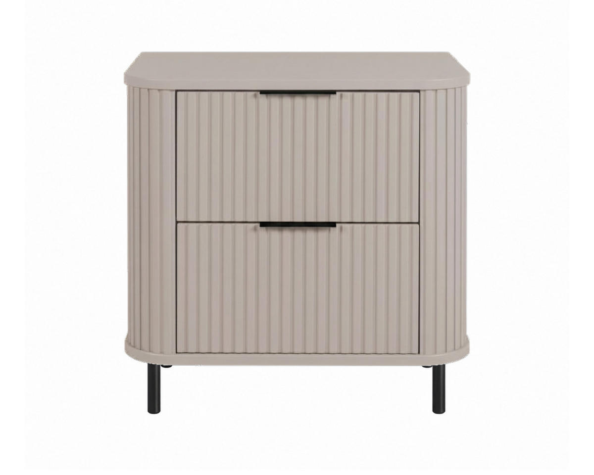BADEZIMMERSCHRANK : Farbe Kaschmir, Griff schwarz, Füße schwarz, 60 x 41,5 x 66,7 cm - Kaschmir/Schwarz, Holzwerkstoff (60/66.7/41.5cm) - 3XE LIVING