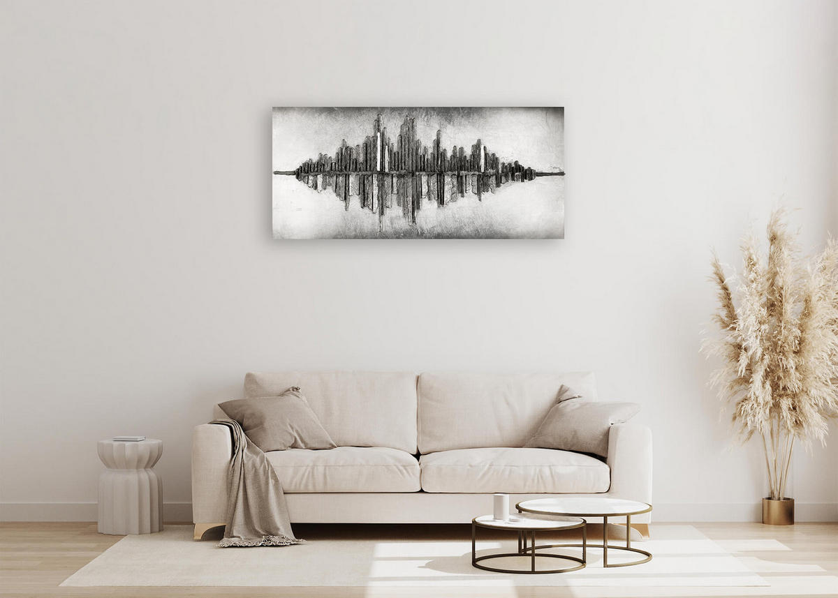 HOLZBILD Silber 120/55 cm - Silberfarben, Holz (7.6/55cm) - KUNSTLOFT