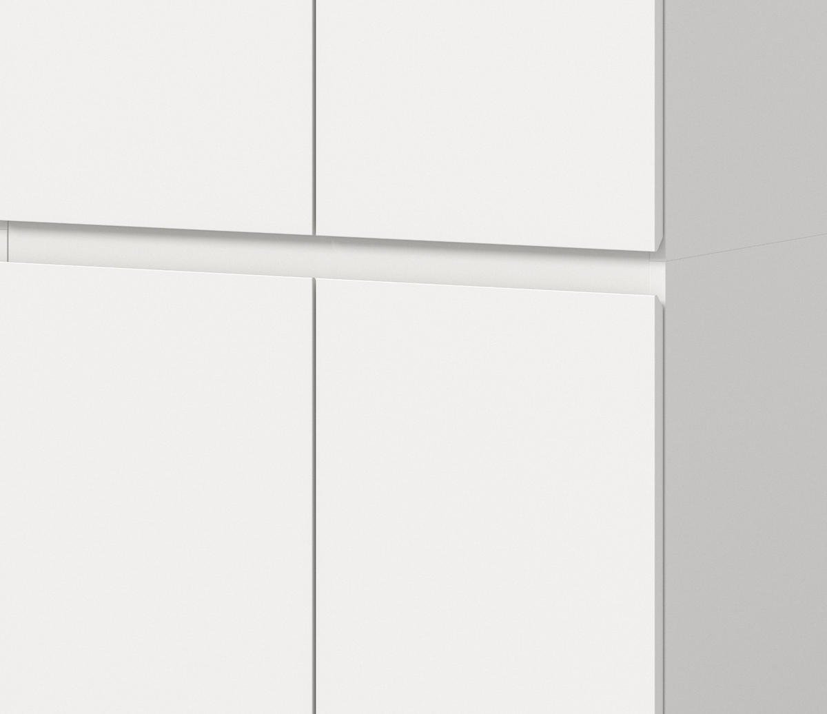 MEHRZWECKSCHRANK weiß 105 x 175 cm, Stauraumschrank 6-türig mit 18 Fächern - Schwarz/Weiß, Holzwerkstoff/Kunststoff (105/175/37cm) - Inn.Furn