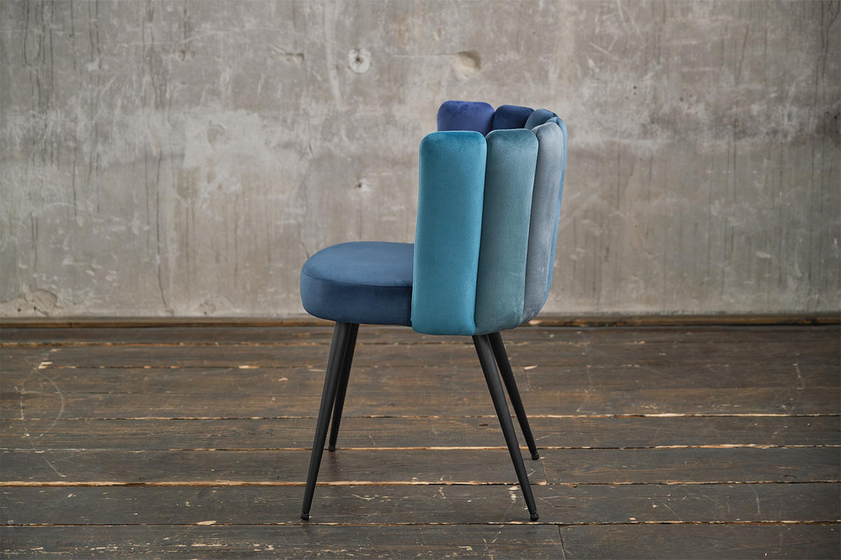 STUHL JADA Blau Velvet - Blau, Textil (59/86/55cm) - KAWOLA
