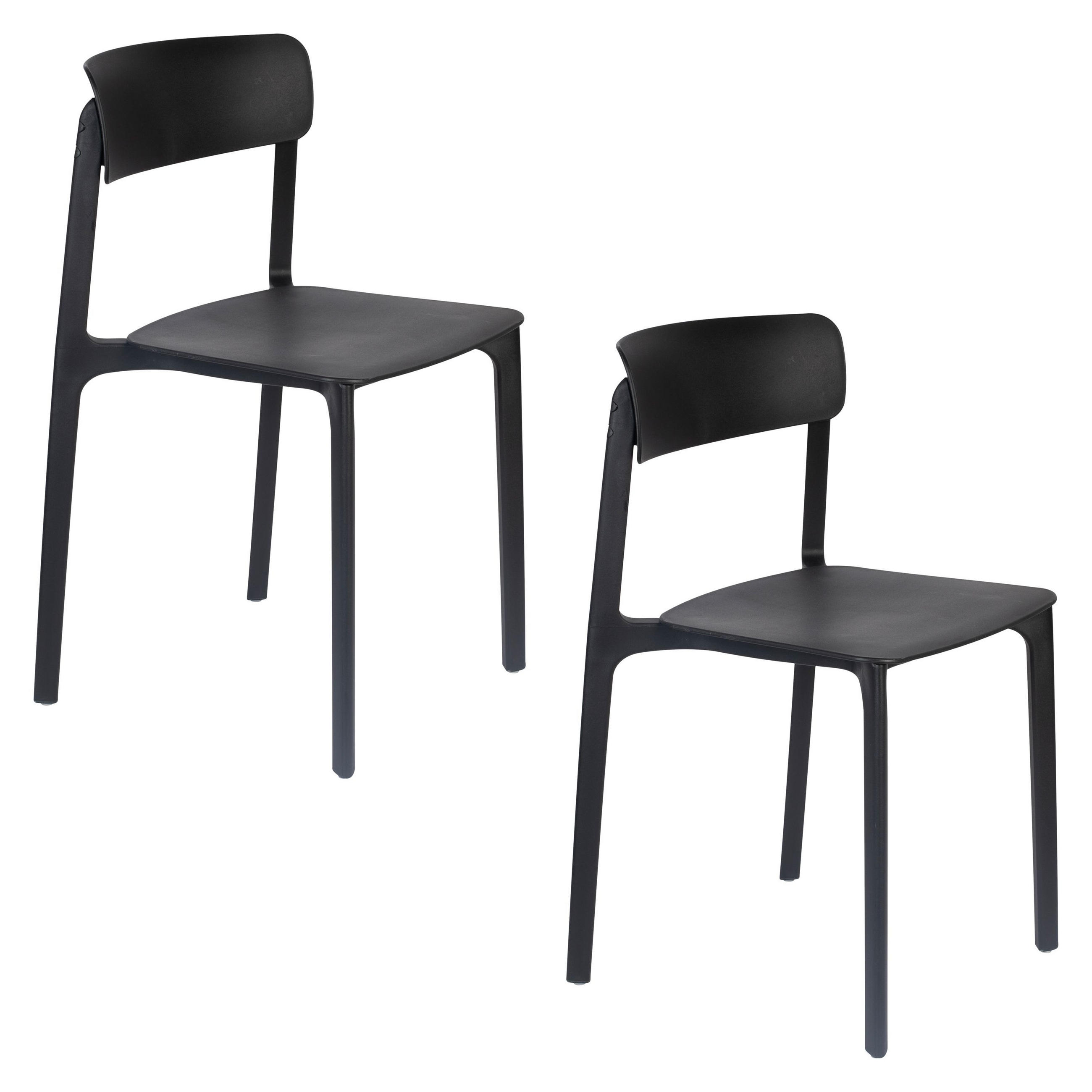 GARTENSTUHL Clive Schwarz - 4 er Set - Schwarz, Kunststoff (48/79/47cm) - Housecraft Living
