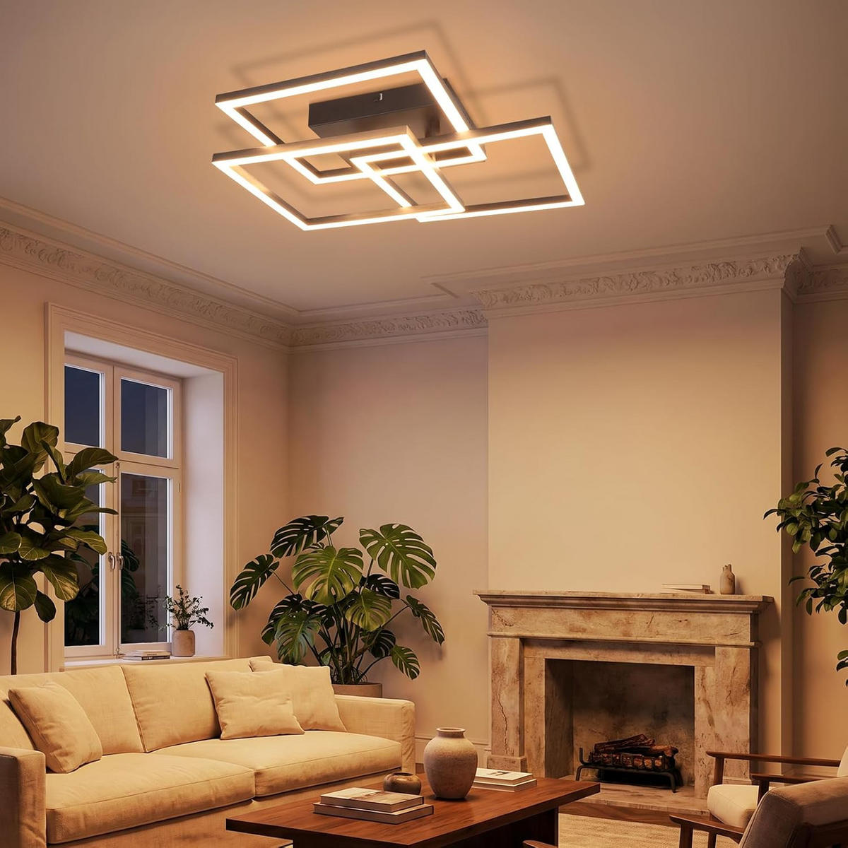 LED stropní bodové světlo 40/40/8,5 cm - bílá, plast (40/40/8.5cm) - Nettlife