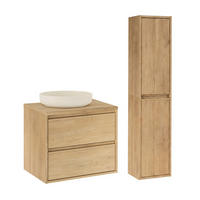 KOUPELNOVÝ NÁBYTEK 60cm Edmé 2er-Set Dřevo - hnědá, kompozitní dřevo (60/52.2/46cm) - Petits-meubles