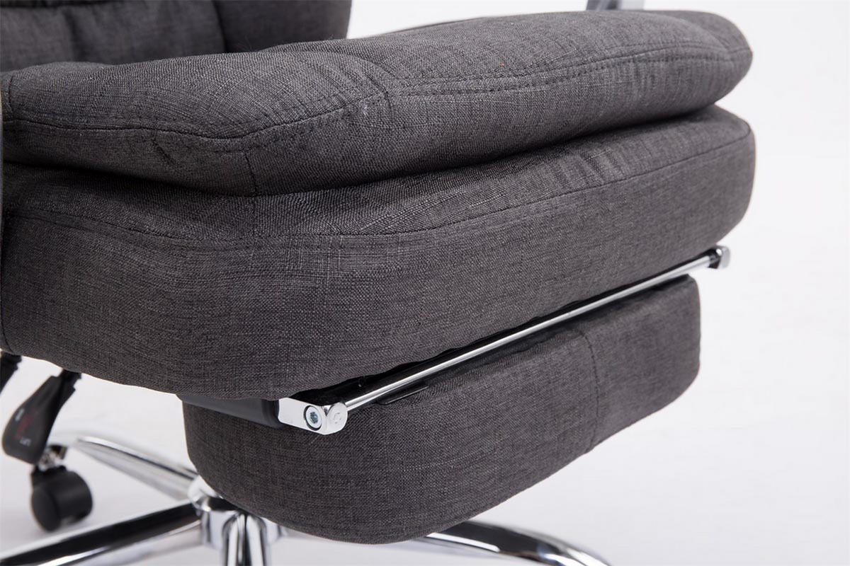 BÜROSTUHL XL Troja, Stoff Dunkelgrau - Dunkelgrau, Textil/Metall (67/122/67cm) - TPFLiving