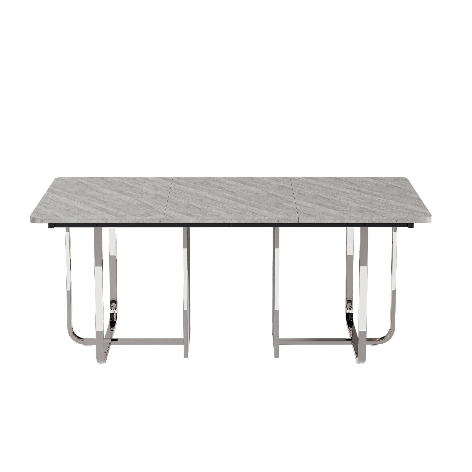 ESSTISCH Grau/Silberfarben 180/80/75 cm - Grau, Holz (80/180/75cm) - PANGIVO