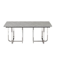 ESSTISCH Grau/Silberfarben 180/80/75 cm - Grau, Holz (80/180/75cm) - PANGIVO