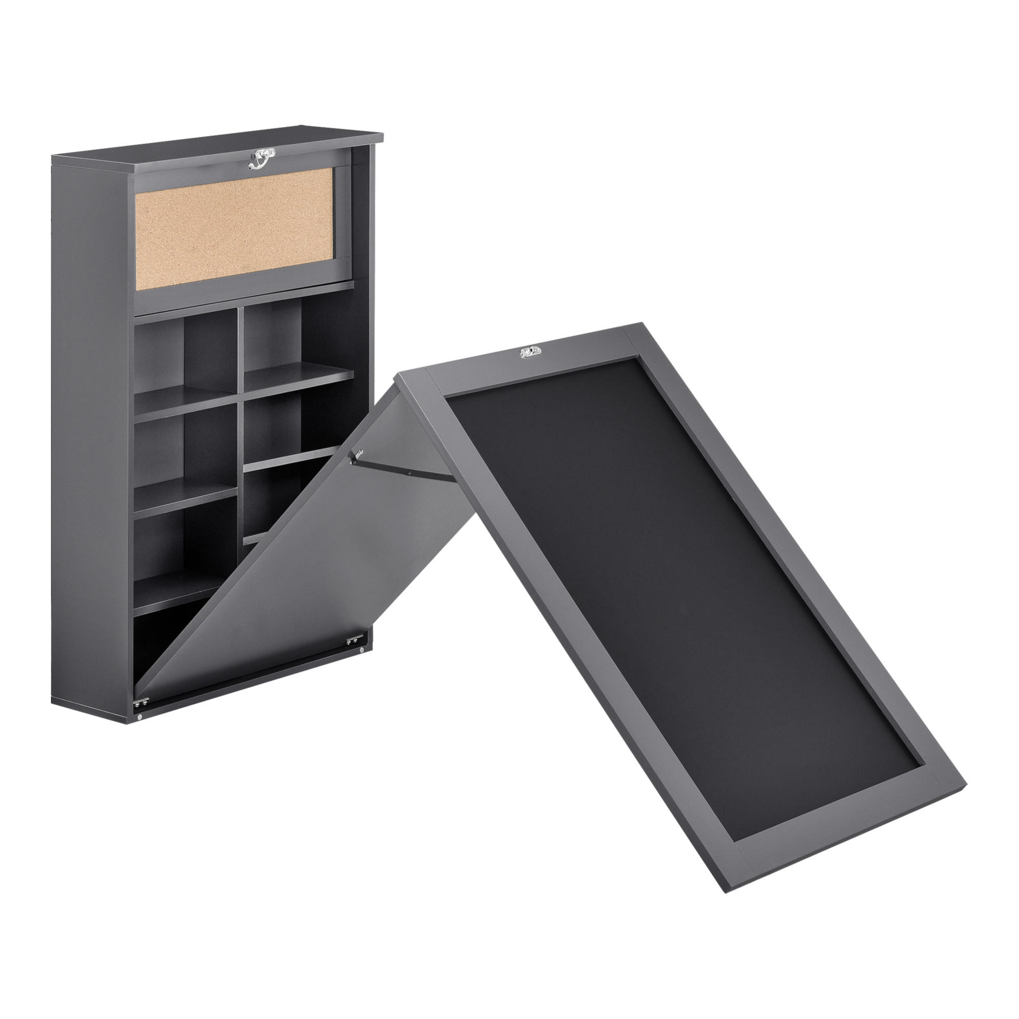 WANDKLAPPTISCH Kläppen - Dunkelgrau, Holzwerkstoff (50/156/91.5cm) - [en.casa]