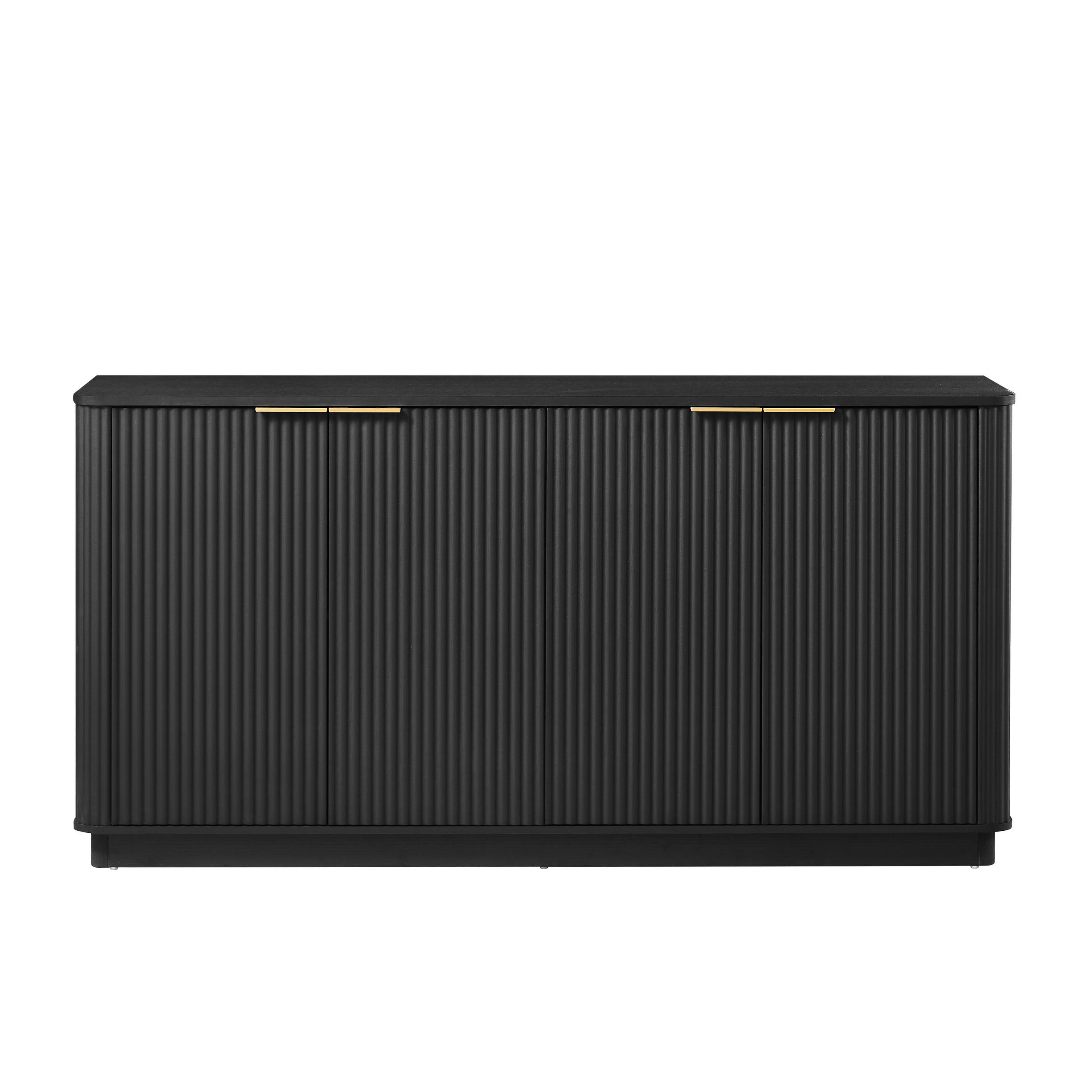 SIDEBOARD Schwarz 160/40/80 cm - Schwarz, Holzwerkstoff (160/80/40cm) - PANGIVO