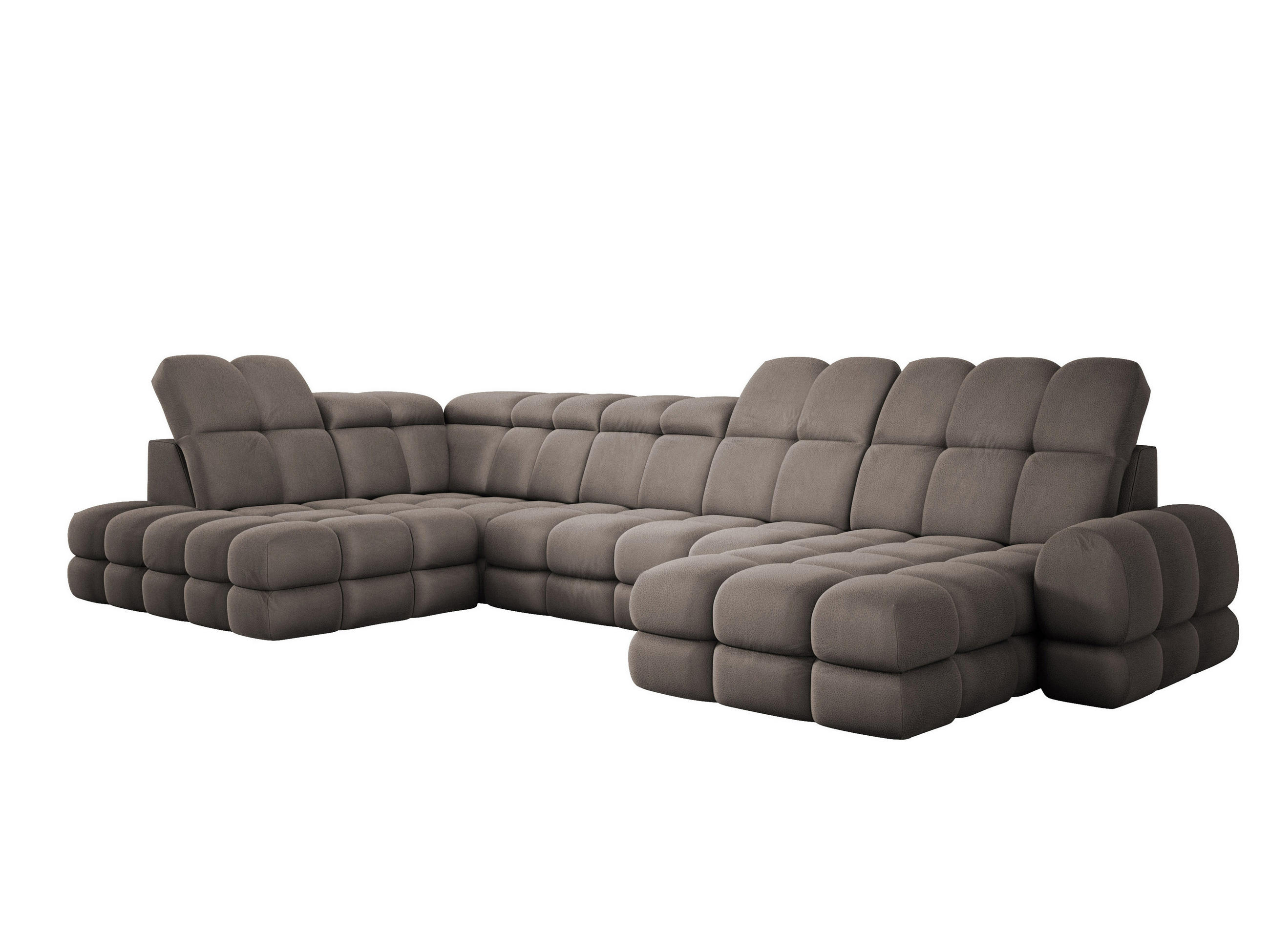ECKSOFA TOLLO Solar-stoff U-form 400x217x105 cm schokolade - Bronzefarben, Holz/Textil (400/217cm) - DomoHome