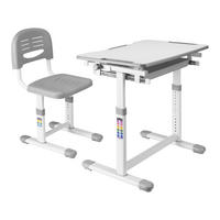 KINDERSCHREIBTISCH-SET 2 TLG. Sala - Weiß/Grau, Holzwerkstoff/Kunststoff (66.5/54/47.5cm) - [en.casa]