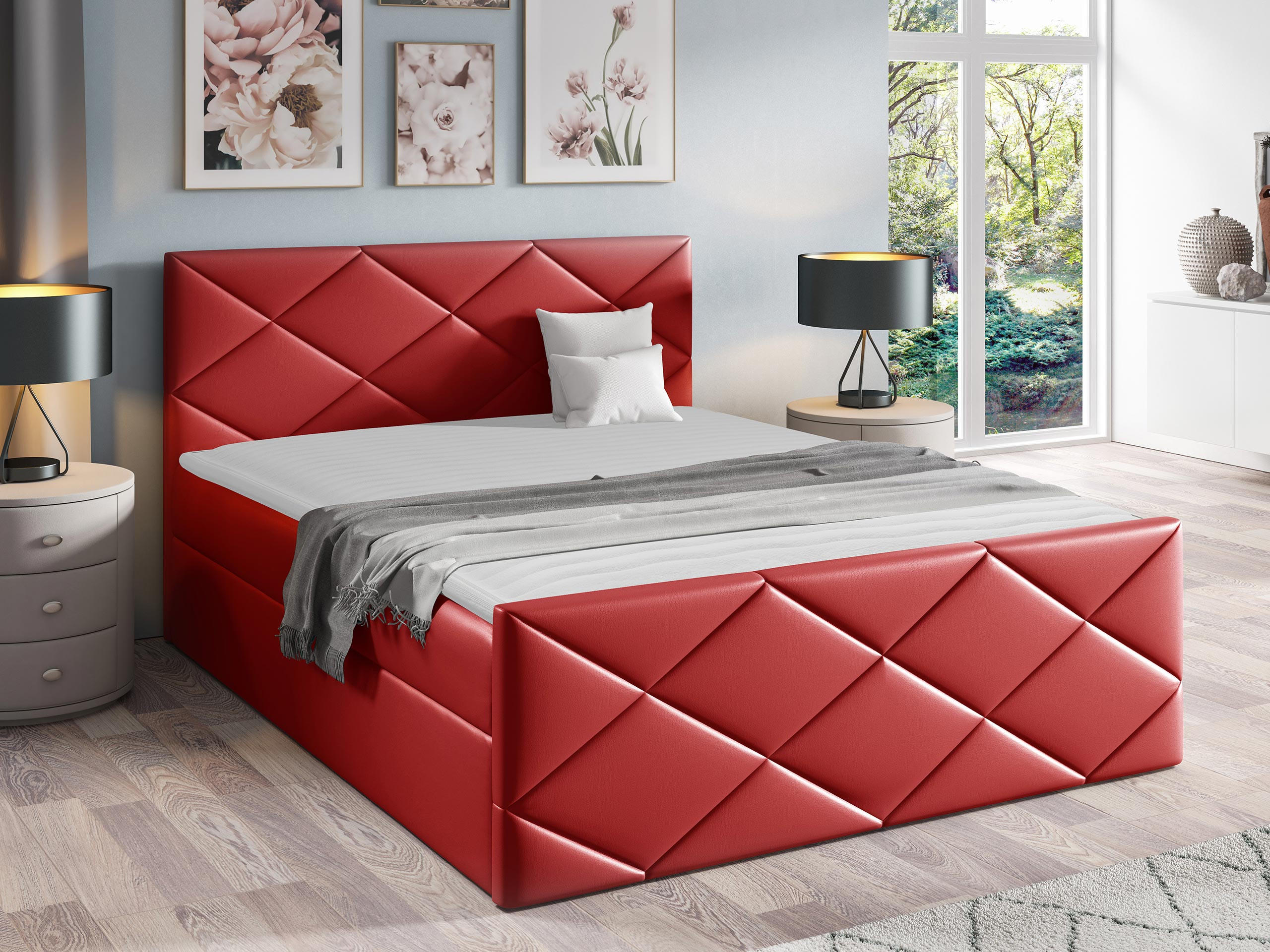 BOXBETT Herkules - Rot, Holz (180/200cm) - MIRJAN24