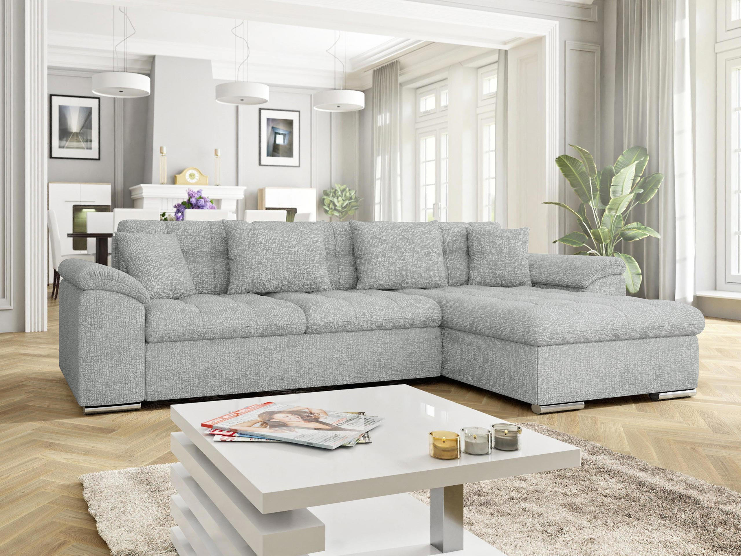 ECKSOFA Diana Premium, Seite: Rechts - Greige, Holz/Textil (280/160cm) - MIRJAN24