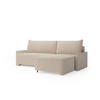 ECKSCHLAFSOFA - Rocky - Rechts, Creme (Poso 100) - Creme/Schwarz, Holzwerkstoff/Metall (245/174cm) - Möblo