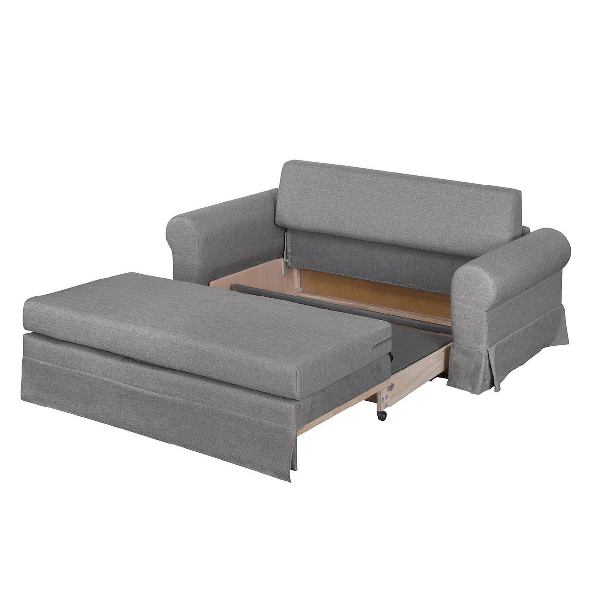 SCHLAFSOFA mit Husse - Grau, Textil (165/90/90cm) - home24