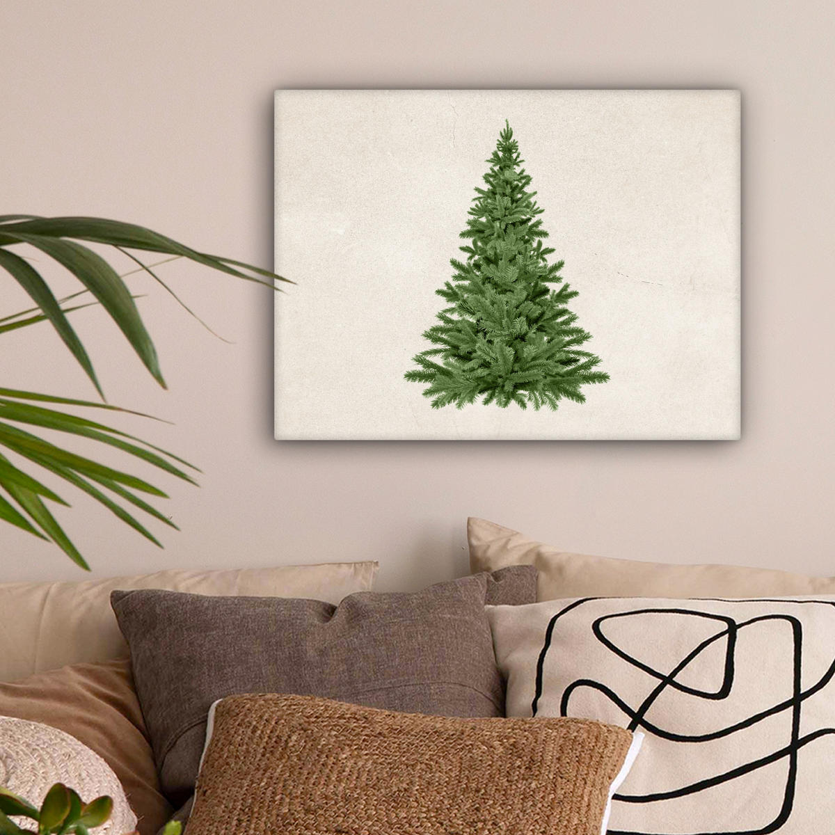 LEINWANDBILD Weihnachtsbaum - Grün - Weihnachten - Feiertage 40x30 cm - Olivgrün, Textil (40/30cm) - MuchoWow