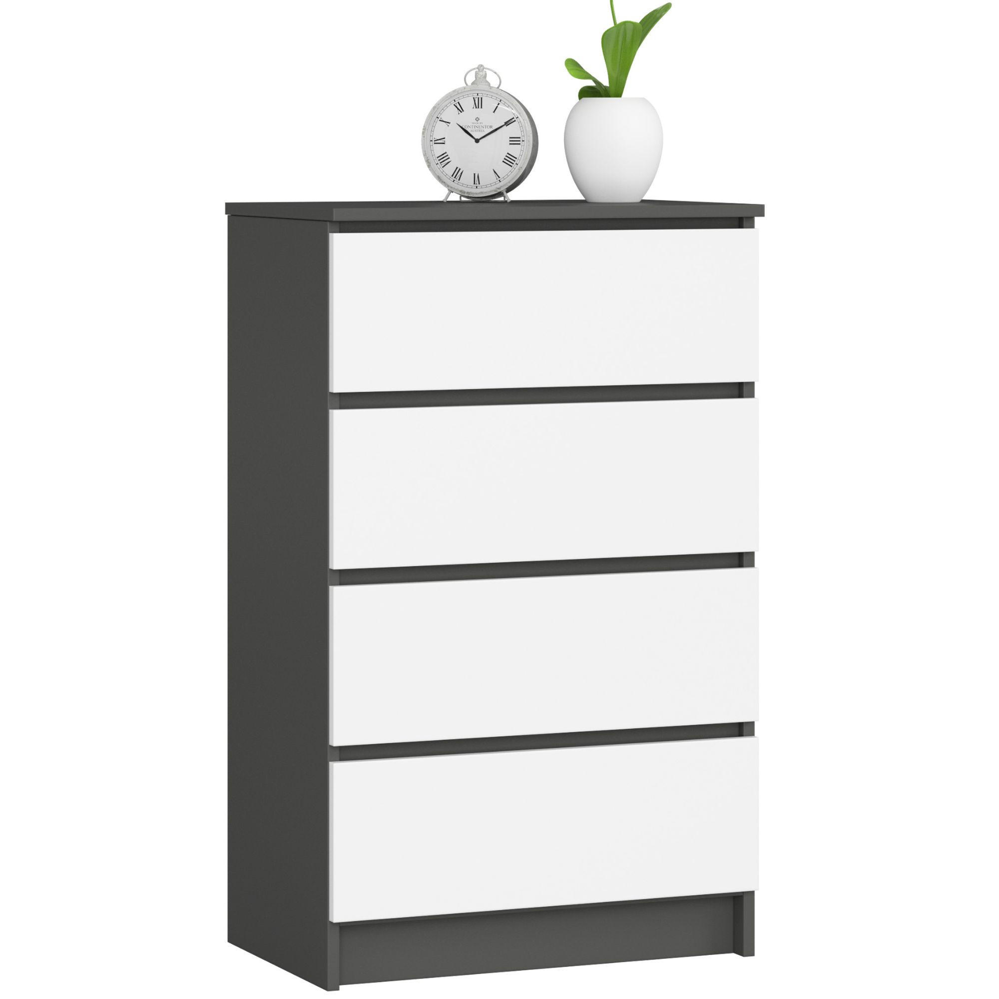 Akord Kommode Grau, Weiß 60x99x40 cm