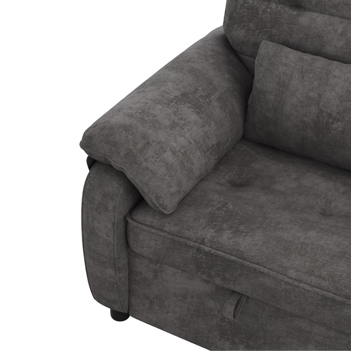 SCHLAFSOFA DE-33203 3-in-1 ausziehbar mit USB und Type-C Grau - Grau, Metall (142/86.5/90cm) - ComfortXL