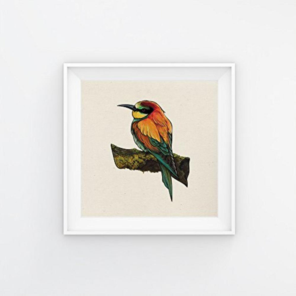 POSTER Set Mit 4 Vögel Tiere 15X15cm Schwarzer Rahmen - Schwarz, Papier (15/3cm) - Nacnic