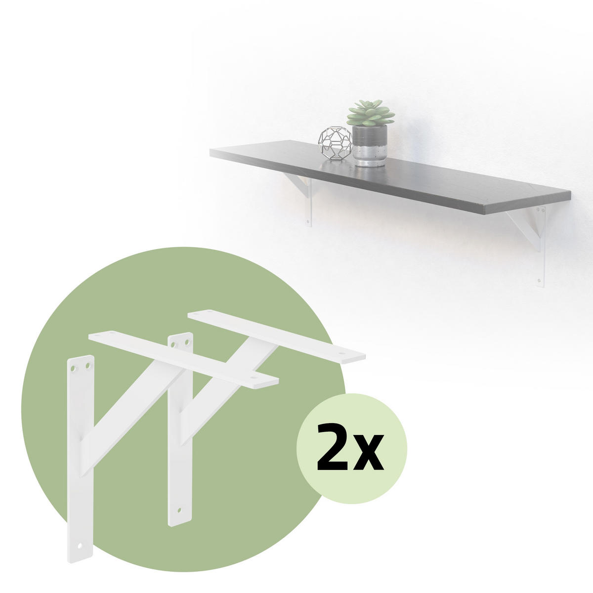 REGALTRÄGER 2er Set - Weiß, Metall (24/3/24cm) - ML-DESIGN