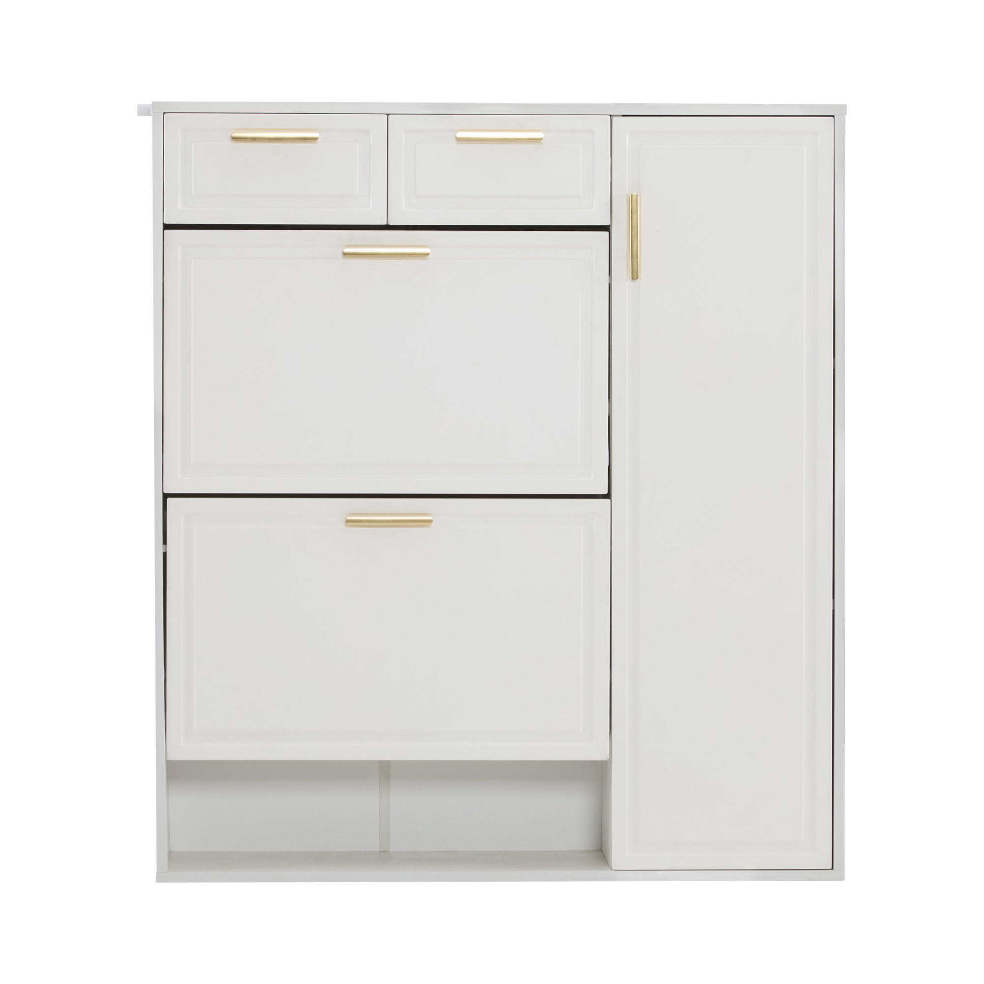 Pangivo Schuhschrank Weiß 95x107x24 cm