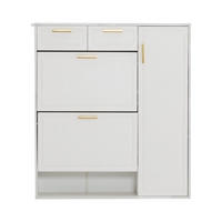 SCHUHSCHRANK White 95/24/107.5 cm - Weiß, Holzwerkstoff (95/107/24cm) - PANGIVO