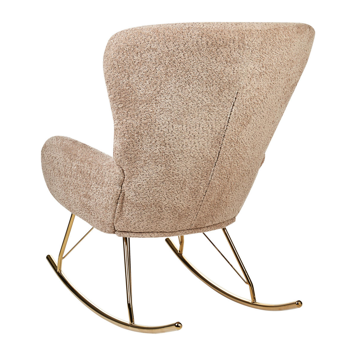 SCHAUKELSESSEL Bouclé Sandbeige Anaset - Beige/Goldfarben, Textil (74/99/99cm) - Beliani