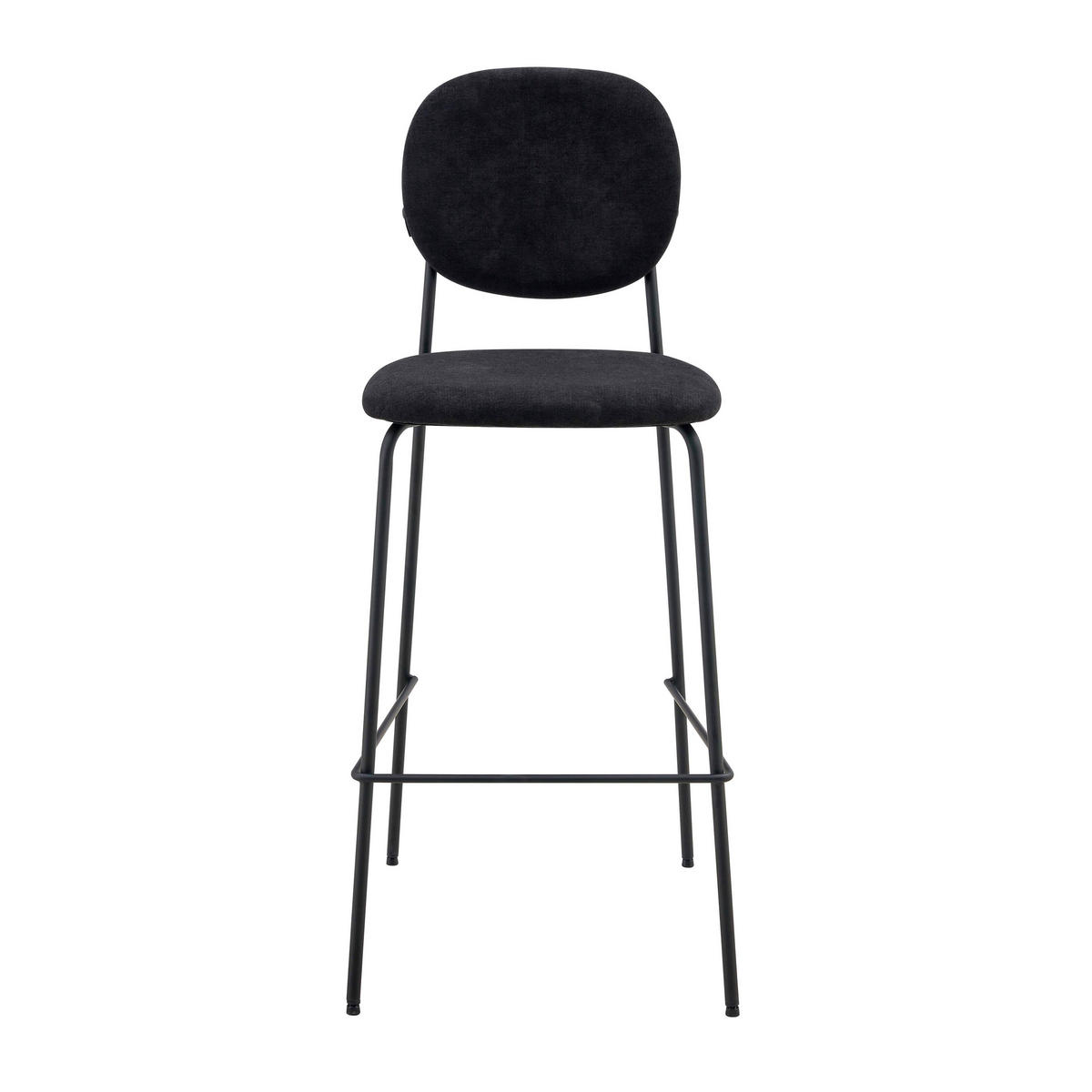 BARHOCKER 2-tlg., Schwarz - Schwarz, Textil (46/108/53cm) - Oviala