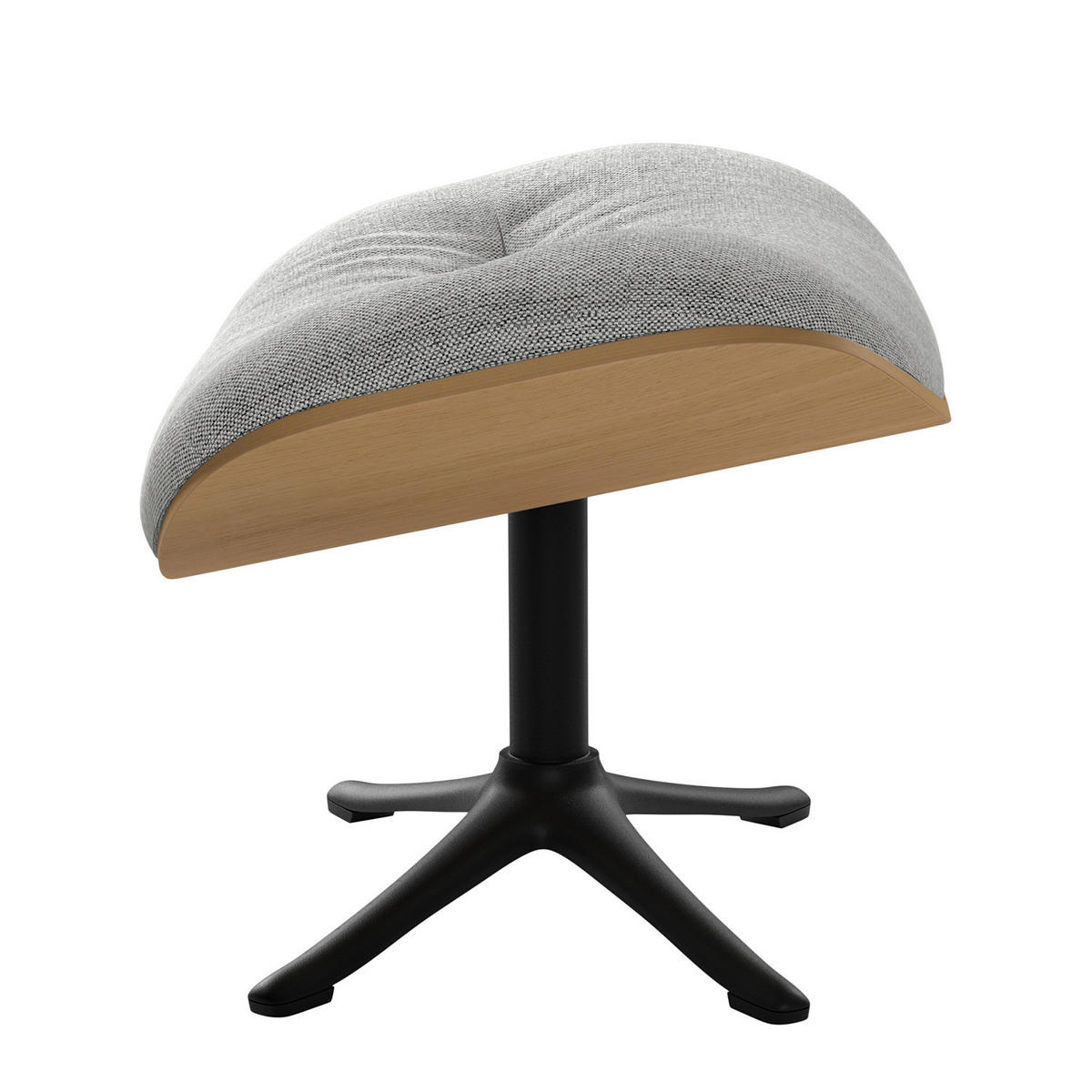 POLSTERHOCKER - Hellgrau/Schwarz, Textil/Metall (44/39/42cm) - home24