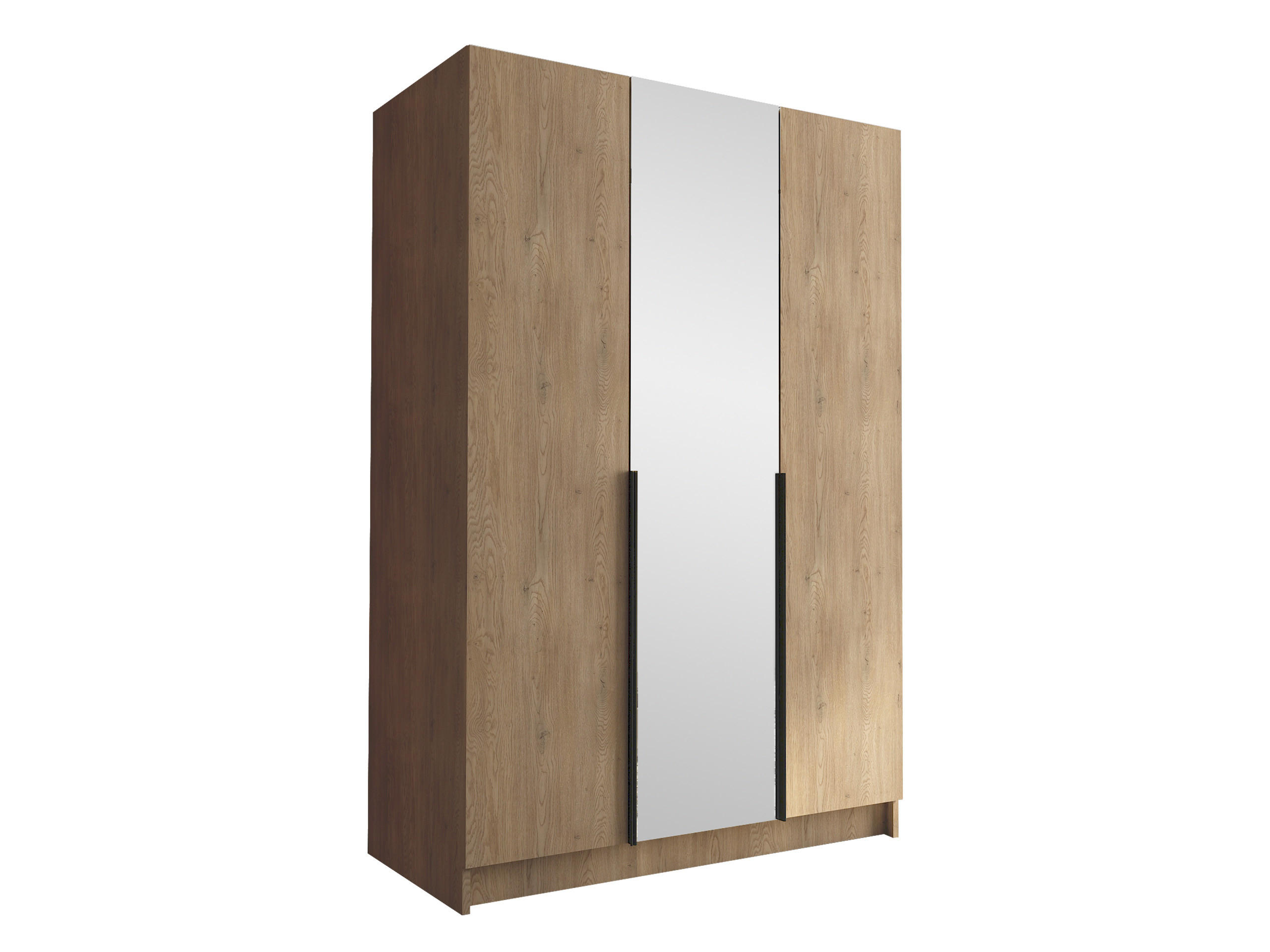 KLEIDERSCHRANK Calia II - Eichefarben/Schwarz, Holzwerkstoff/Metall (150/215/58cm) - MIRJAN24