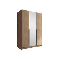 KLEIDERSCHRANK Calia II - Eichefarben/Schwarz, Holzwerkstoff/Metall (150/215/58cm) - MIRJAN24