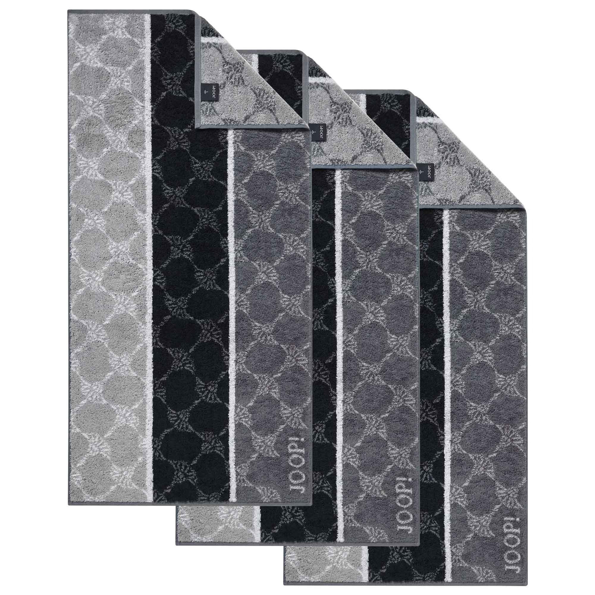 HANDTUCH Unisex Signature Cornflower Stripes Grau 3er Pack Baumwolle - Schwarz, Textil (100/50cm) - Joop!