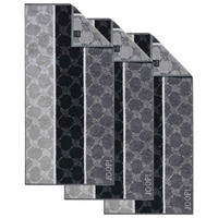 HANDTUCH Unisex Signature Cornflower Stripes Grau 3er Pack Baumwolle - Schwarz, Textil (100/50cm) - Joop!