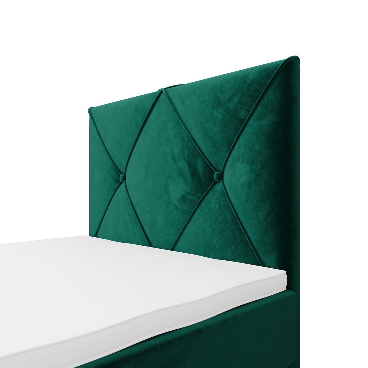BOXBETT ALTEA 100x200 Monolith 37, mit Matratze H3, Bonell und Topper, Grün - Grün, Holz/Kunststoff (100/200cm) - Bedante