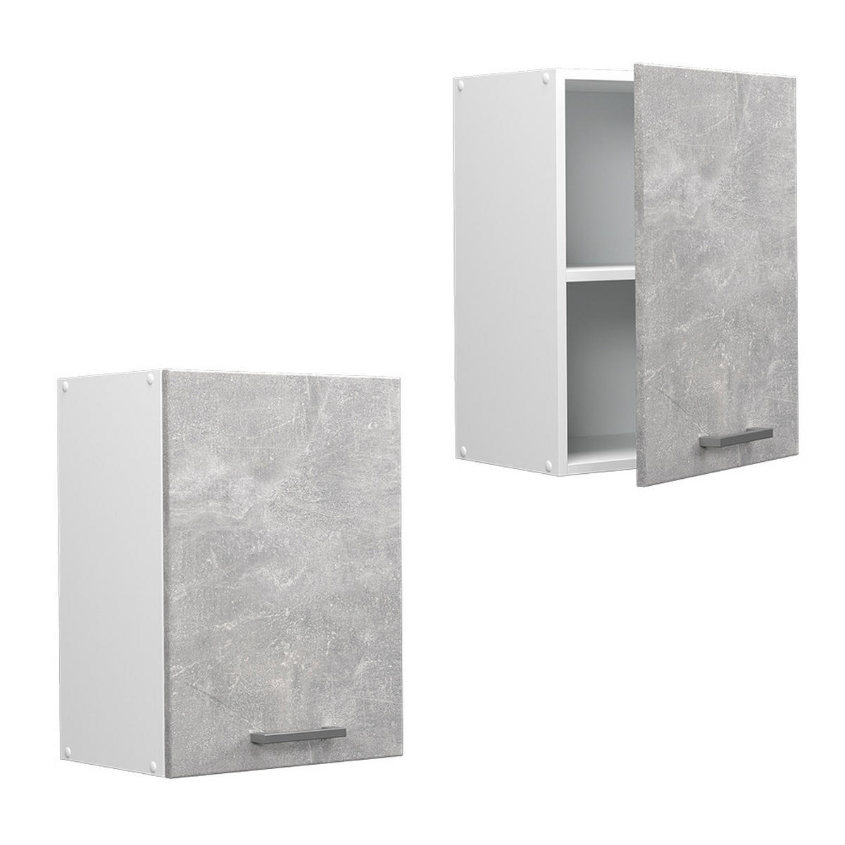 HÄNGESCHRANK R-Line Beton 45 cm - Schieferfarben/Hellgrau, Holzwerkstoff (45/60/31cm) - Vicco