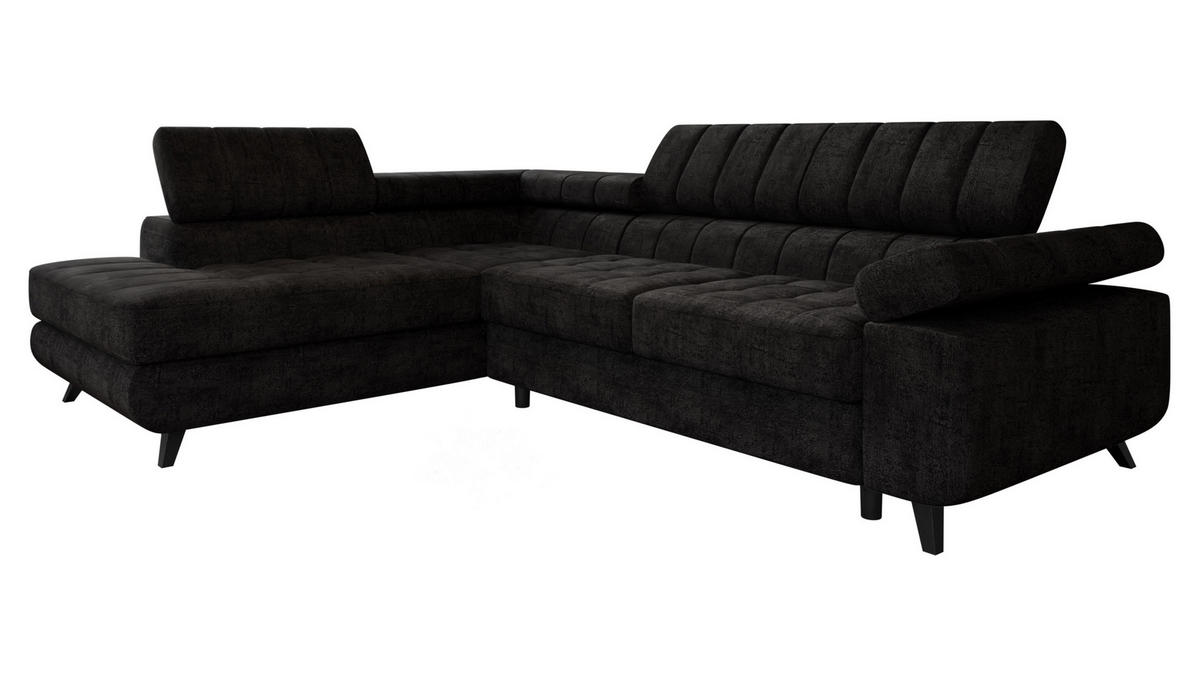 ECKSOFA Nord Premium, Seite: Links - Anthrazit/Schwarz, Holz/Textil (264/203cm) - MIRJAN24