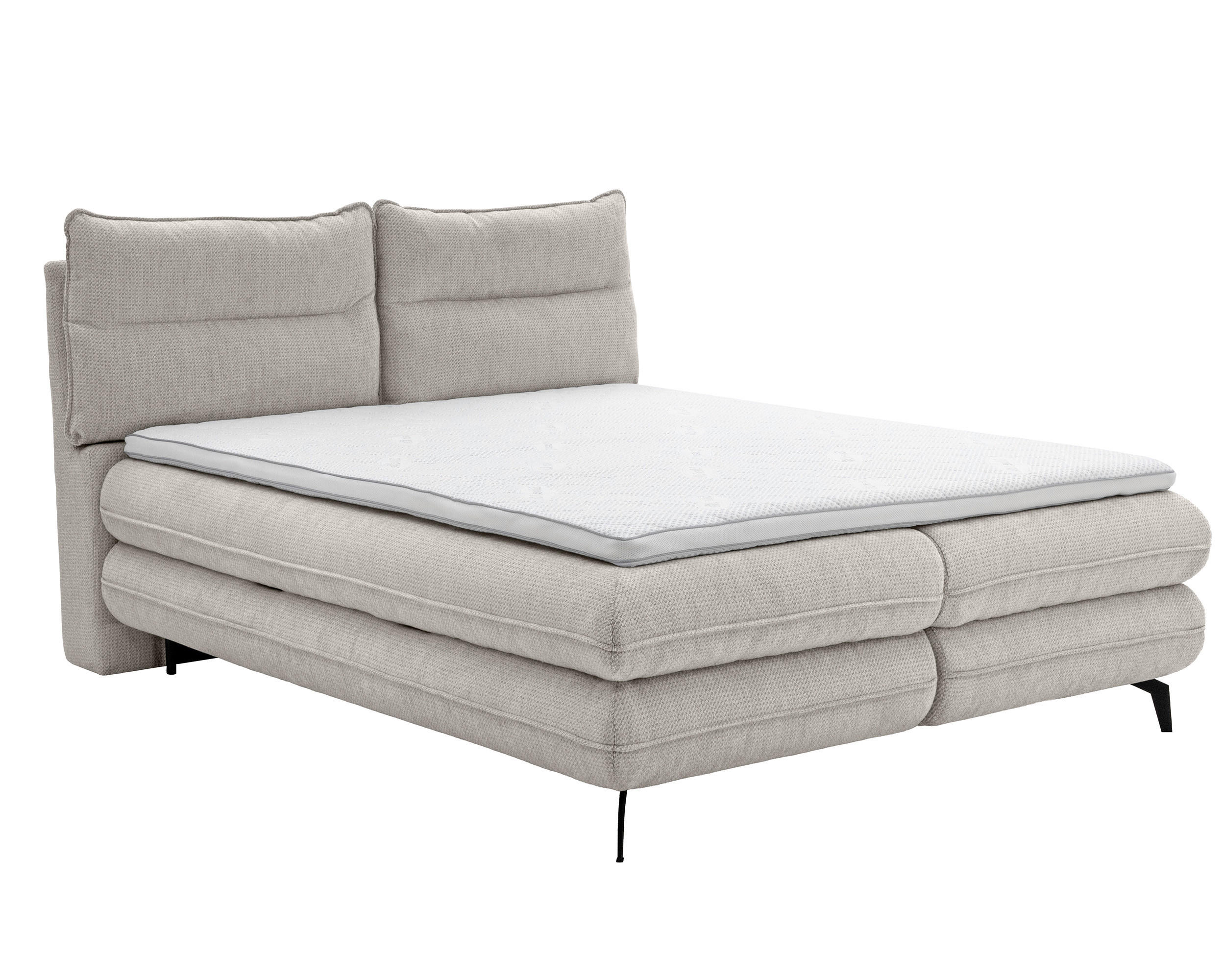 BOXBETT Verse 160 x 200 Einzelbett mit hochwertiger Bonell-Matratze und Topper VISCO - Beige - Beige, Holz (160/200cm) - Homesy