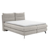 BOXBETT Verse 160 x 200 Einzelbett mit hochwertiger Bonell-Matratze und Topper VISCO - Beige - Beige, Holz (160/200cm) - Homesy